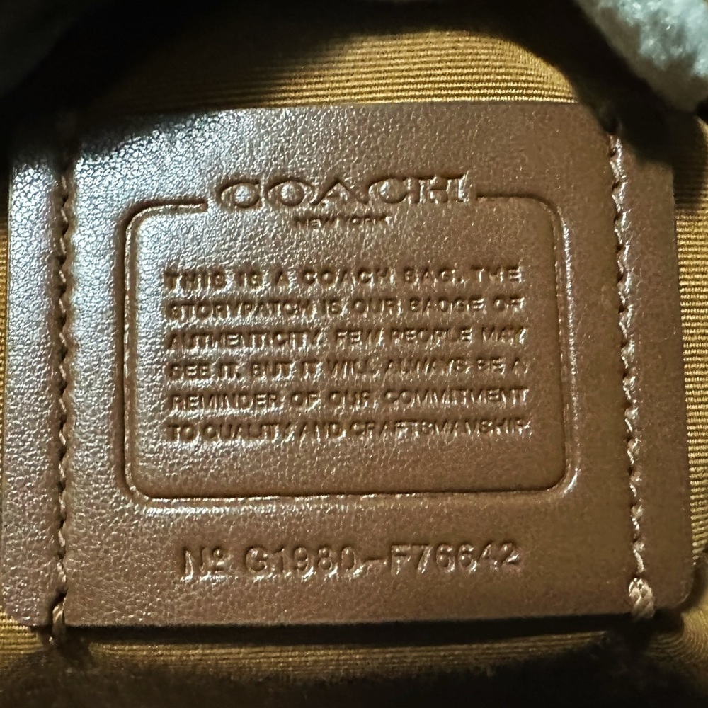 Coach shoulder bag Cream Leather Satchel with Signature Trim and Gold Hardware - Picture 7 of 17